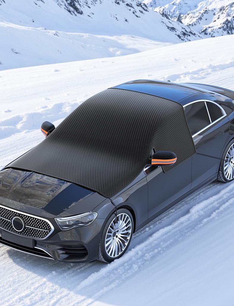Car Snow Cover, Front Windshield Sunshade, Glass Sun Visor, Thickened Magnetic Snow Cover, Anti-freezing Half Cover, Car Cover