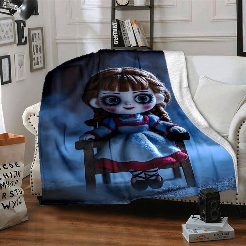 1pc AnnaBelle Blanket Lightweight Flannel Blanket Throw Blanket For Sofa, Bed, Travel, Camping, Livingroom, Office, Couch
