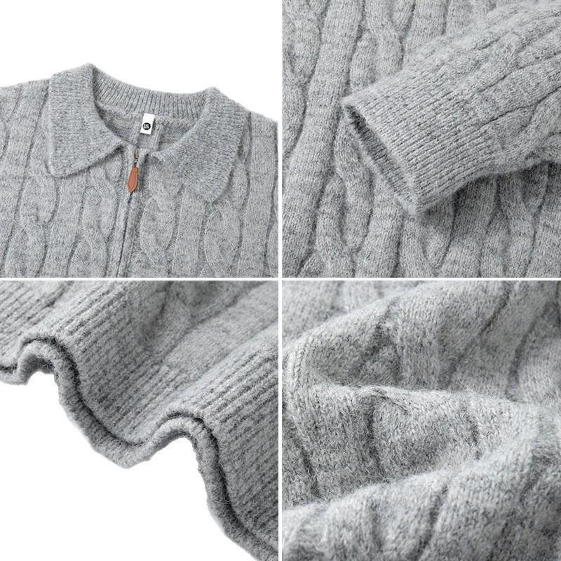 Men's Versatile Trendy 2025 Half-Zip Loose Knit Pullover Sweater