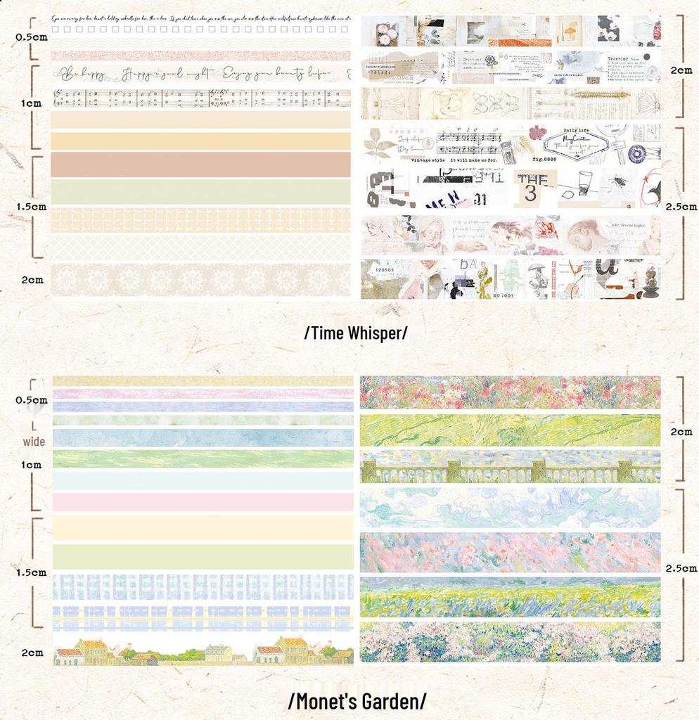 Retro Imprint Washi Tape Set: 20 Rolls, 6 Styles for Versatile Decoration