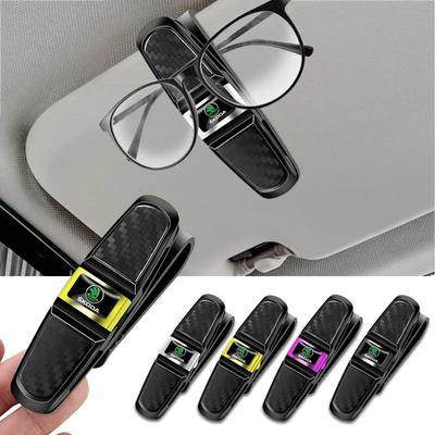 Car Sunglasses Card Ticket Clip for Skoda Superb 3 Fabia 1 2 Kodiaq Karoq Octavia A7 VRS Yeti Rapid Vision Roomster Accessories