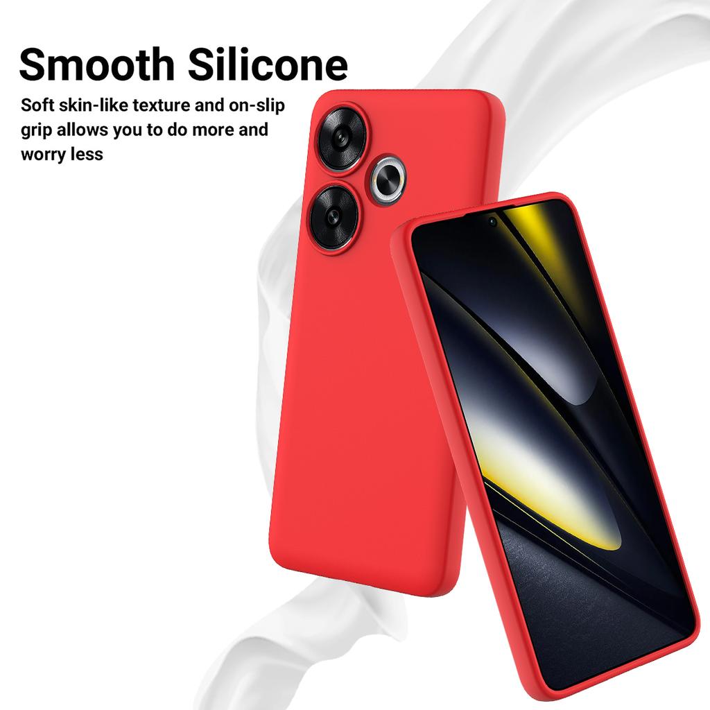 For Xiaomi Poco F6 5G/Redmi Turbo 3 5G Case Liquid Silicone Anti-Drop Phone Cover with Hand Strap