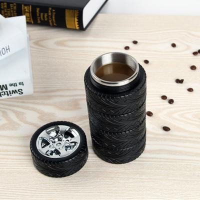 300ml Creative Tyre Cup, Stainless Steel Coffee Mug, Young Fashionable Office Water Cup, Portable Car Cup, Trendy Gift Cup