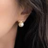 New Arrival Korean Simple One-Word Metal Simulated-Pearl Stud Earrings for Women Fashion Sweet Grey Pearl Jewelry Gifts