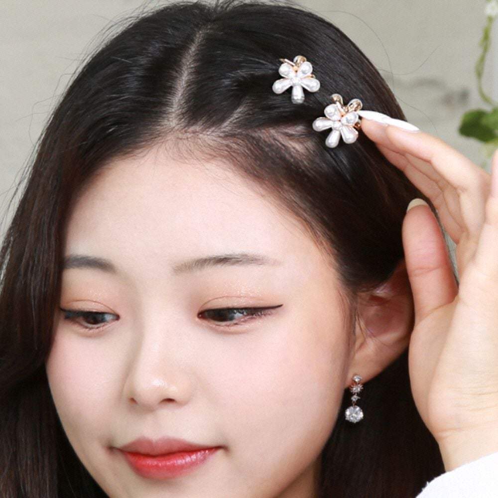 Bride's hairpin, pearl decoration, office look hair accessory, point clip