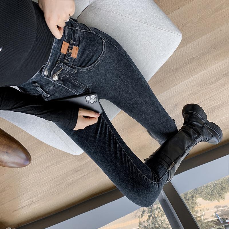 Women's Fall New Lean All Stretch High Waist Tight Small Feet Denim Pencil Pants
