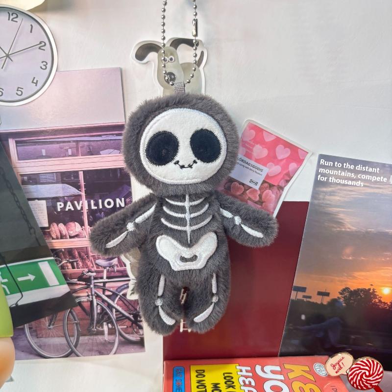 Cartoon Halloween Skeleton Plush Doll Pendant Keychain Creative Backpack Accessory Home Decoration For Children Halloween Gifts