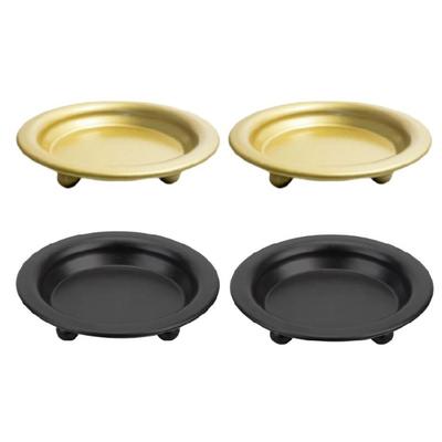 Vassoio Display per Candele in Ferro a 2 Pezzi Pulizia Facile Portacandele Classici Rotondi a Colonna Piatto Decorazioni Centrali per Matrimonio