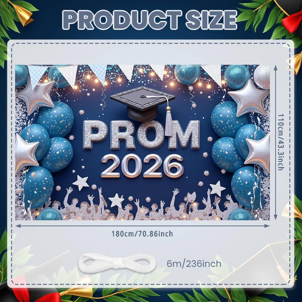 Congrats Grad Background Graduation Cap Grad Event Banner Graduation Celebration Banner Black Gold  Grad Party Banner