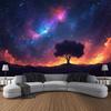 Tree starry sky tapestry dreamy landscape forest mural room art decoration living room bedroom hippie wall hanging blanket