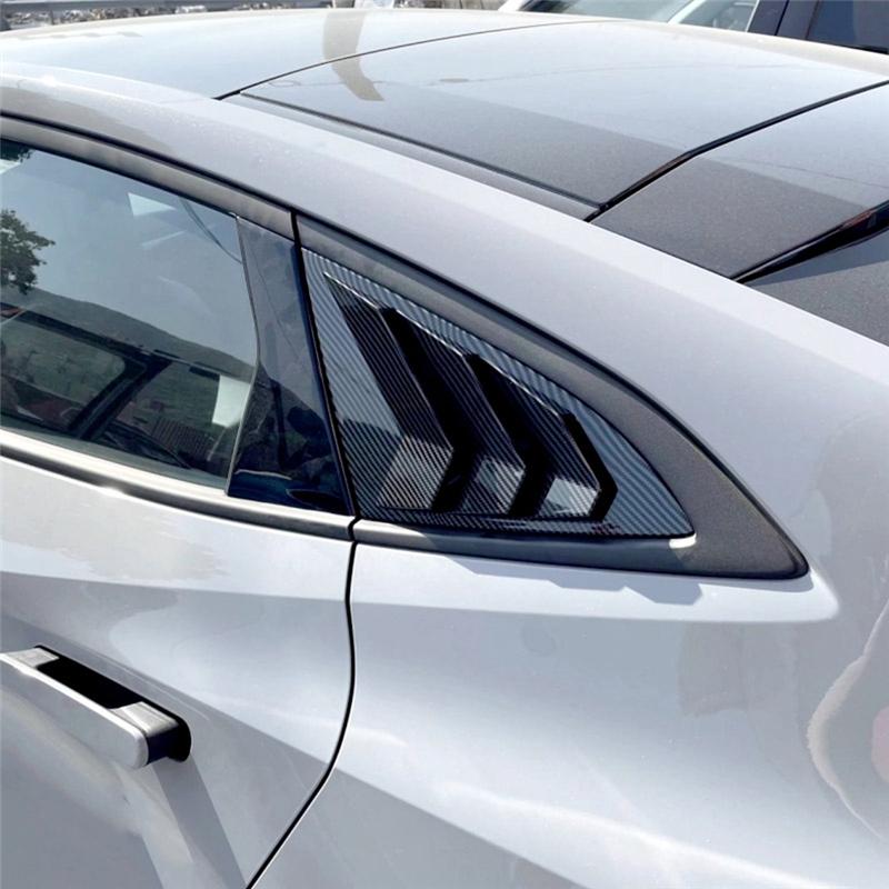 For Changan UNIV UNI-V 2024 Car Rear Spoiler Wing Side Window Triangle Trim Cover Trim Replacement Accessories - ABS Carbon