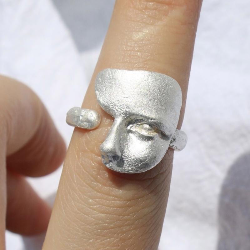 Comfortable Rings Unique Rings Mask Shape Copper Rings Fashion Accessory Couple Rings Suitable for Stylish Outfits