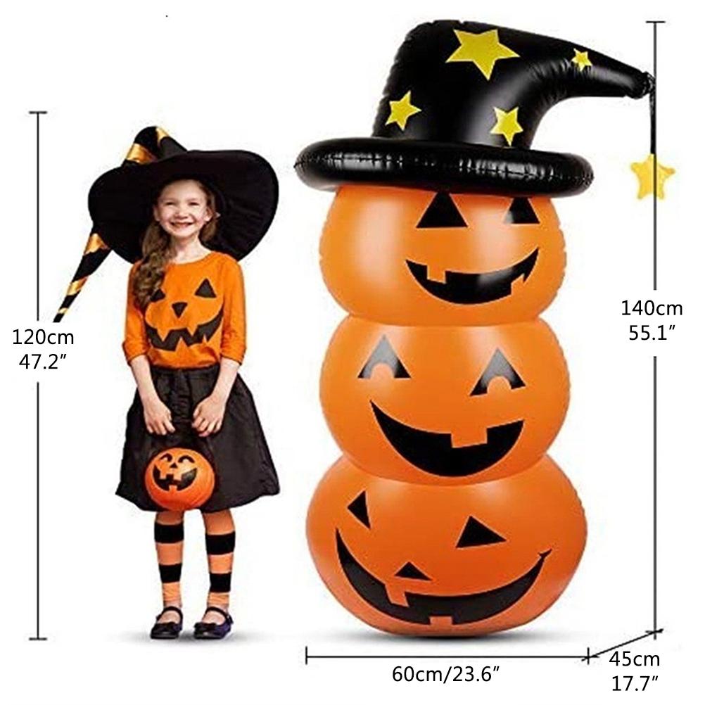 Halloween Pumpa Tumbler 55.1in PVC Söt Uppblåsbar Halloween Pumpa Dekoration för Utomhus eller