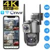 Yeni AB Wifi Gözetim Kamerası Çift Lens 4K 8MP PTZ HD 360 Güvenlik Koruması Akıllı Kablosuz Gece Görüşlü CCTV IP Kamera V380 Pro