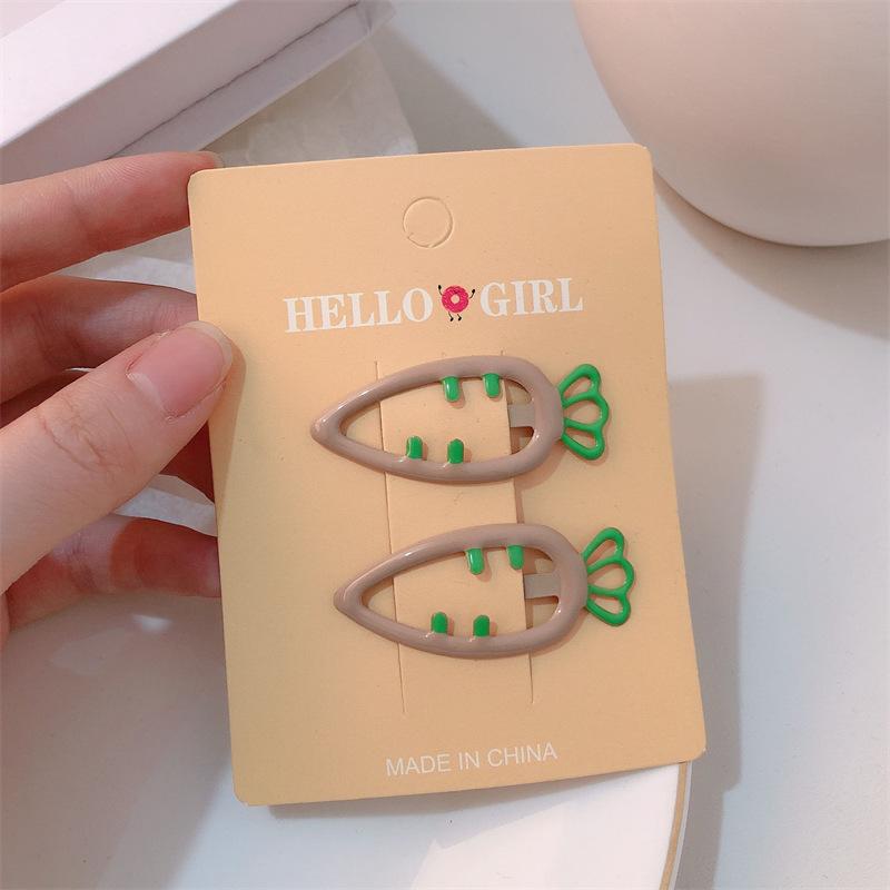 Baby Hair Clips Gentle 2pcs Kawaii Carrot Clips for Girls Soft Silicone Non-Slip Bangs Clips Kids Hairpins