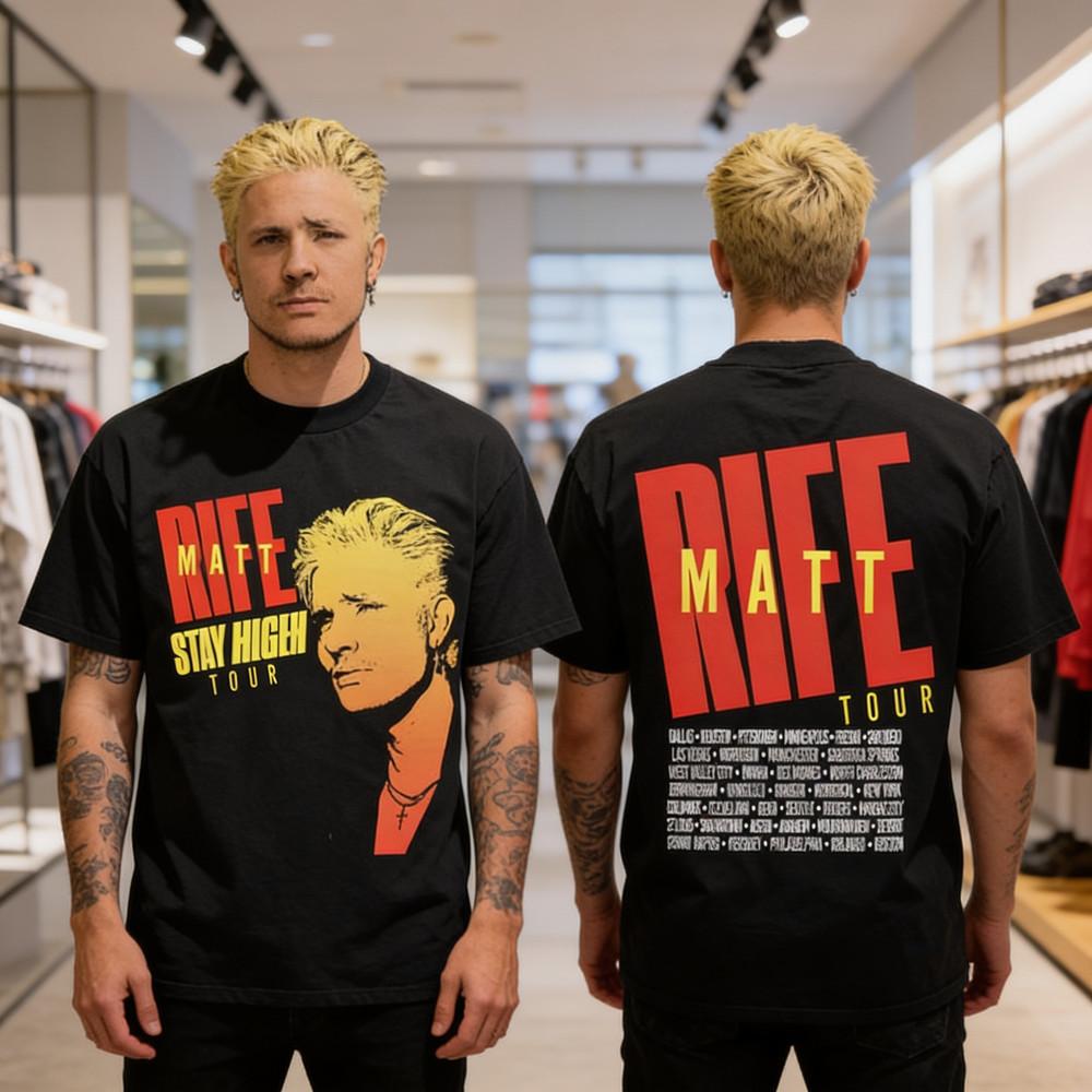 

Matt Rife Stay Golden Tour 2025 Comedian 2 Sided T Shirt Full Size Unisex T-Shirt XXXL