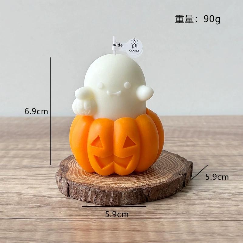 

1Pc Halloween Ghost Pumpkin Scented Candle Soy Wax Smokeless Aromatherapy Decor Spooky Funny Home Ornament for Party Hot Sale