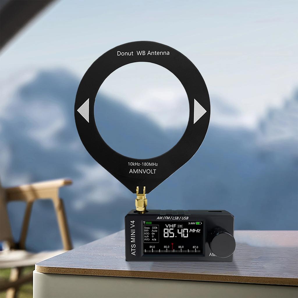 AMNVOLT V4 ATS MINI Radio with Headphone Amplifier Full-Band DSP Radio Portable AM FM Radio Receiver for Walking Hiking Camping