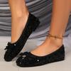 Mode Damen Schleife Kristall Bling Flache Loafers Schuhe 2024 Herbst Mode Neue Lauf-Freizeitschuhe Bequeme Walking Trend Damen Schuhe