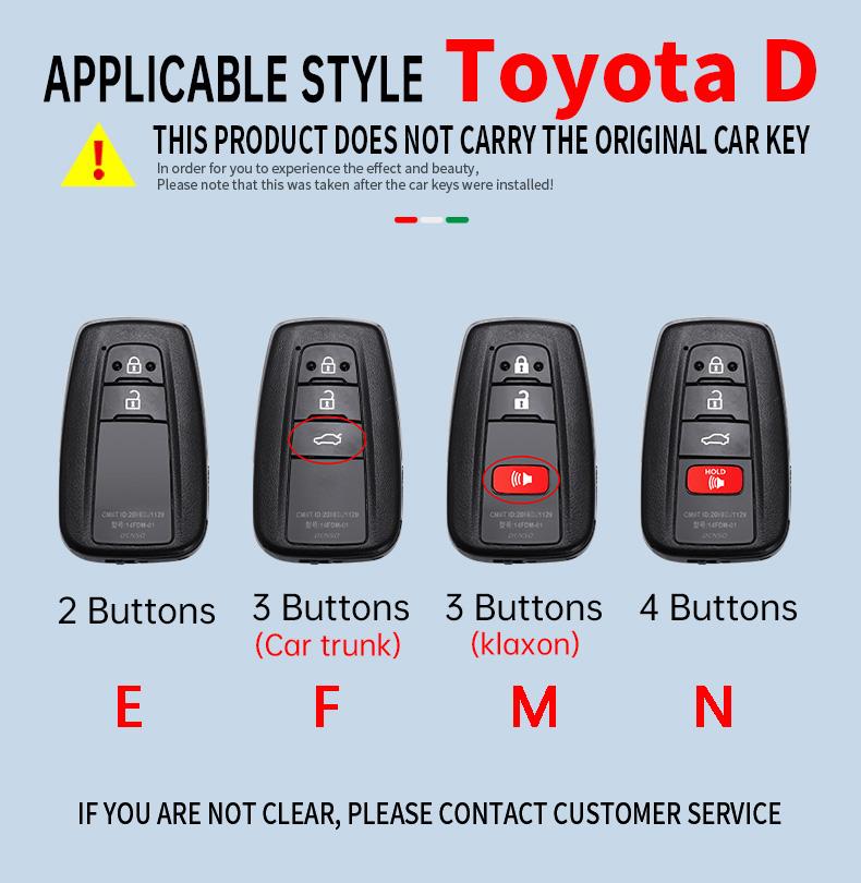 Leather Car Smart Remote Key Case Cover Shell for Toyota Avalon Camry RAV4 Prius CHR C-HR Corolla Land Cruiser Prado Keychain Ca