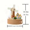 Handmade Wooden Windmill Estate Music Box, Pastoral Themed Log Material, Rotating Windmill Cuckoo Clock,  Ideal for Birthday and Holiday Gifts