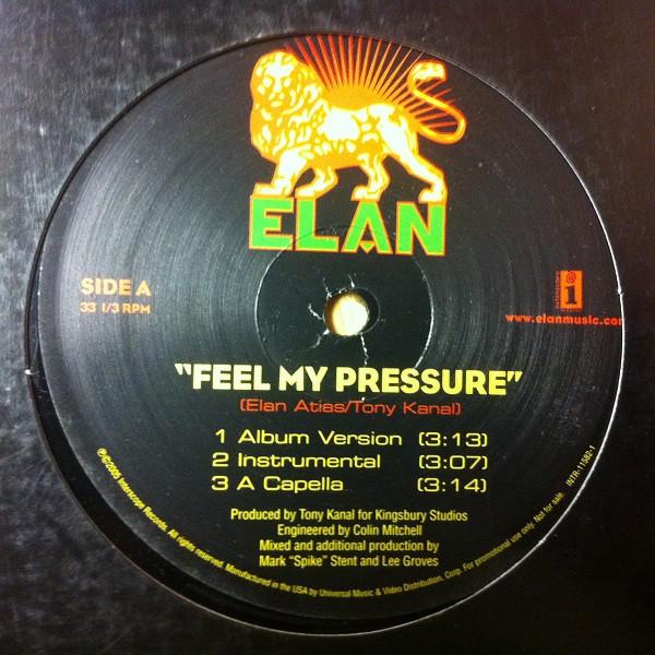 

12inch Record ELAN ATIAS Feel My Pressure INTR115821 Interscope Reco 2005 Jamaica Reggae Ska Dub Used