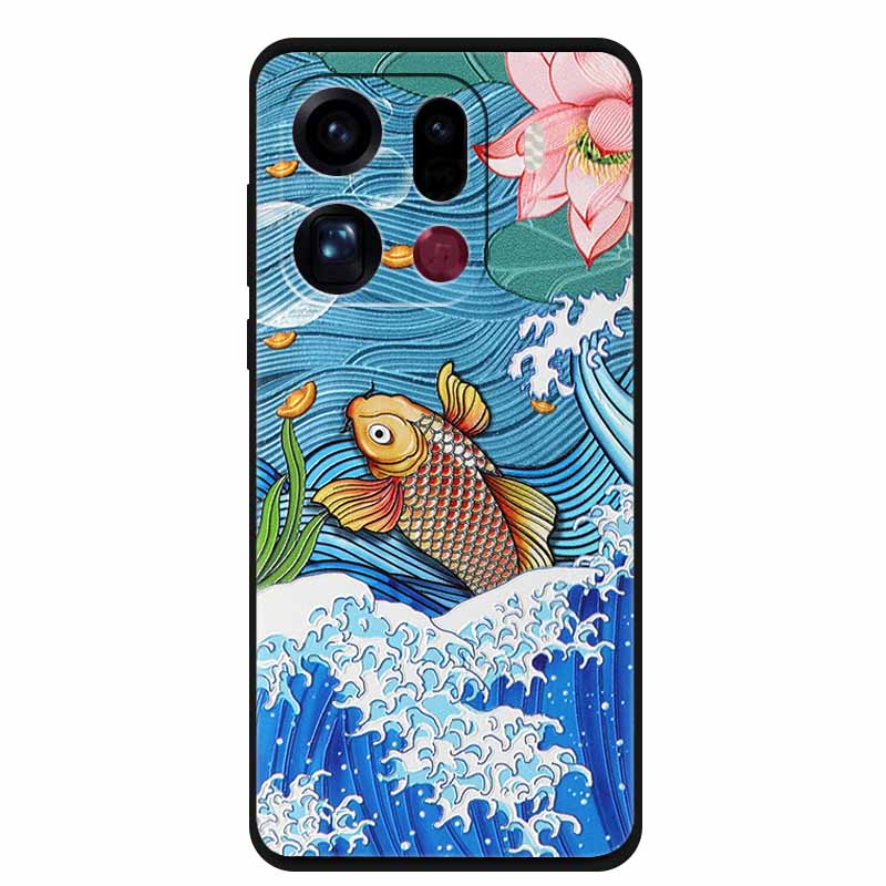 3D Flowers Case For Oppo Find X9 Pro 5G Case Emboss Relief Floral Black Silicone Soft Back Cover For Oppo Find X9 Pro Case Funda