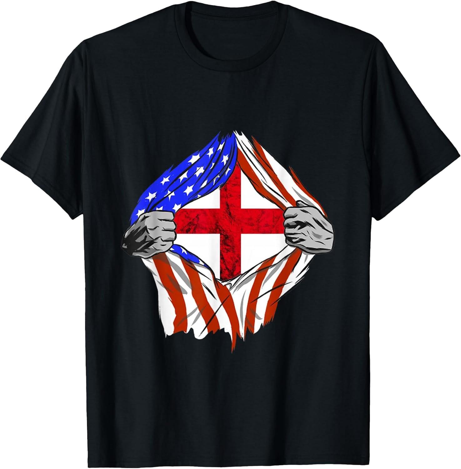 NEW LIMITED! England Flag USA America English Roots St George Tee - MADE IN USA XXL
