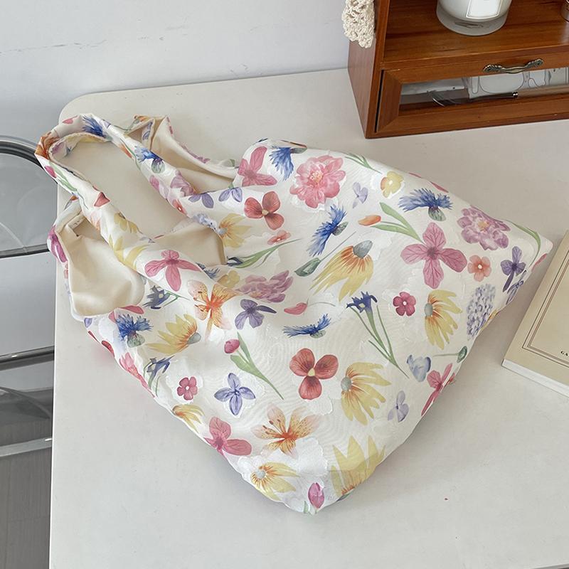 Květinová krajka Dámská taška přes rameno Jaro Léto Velkokapacitní kabelka Úložná taška Ležérní nákupní taška Tote Bags