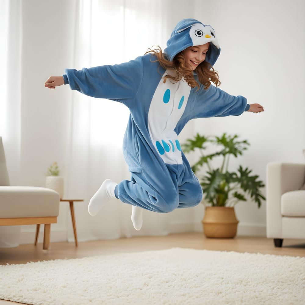 Piżama Onesie Kigurumi Kostium Przebranie Sowa Dzieci 135 - 145Cm