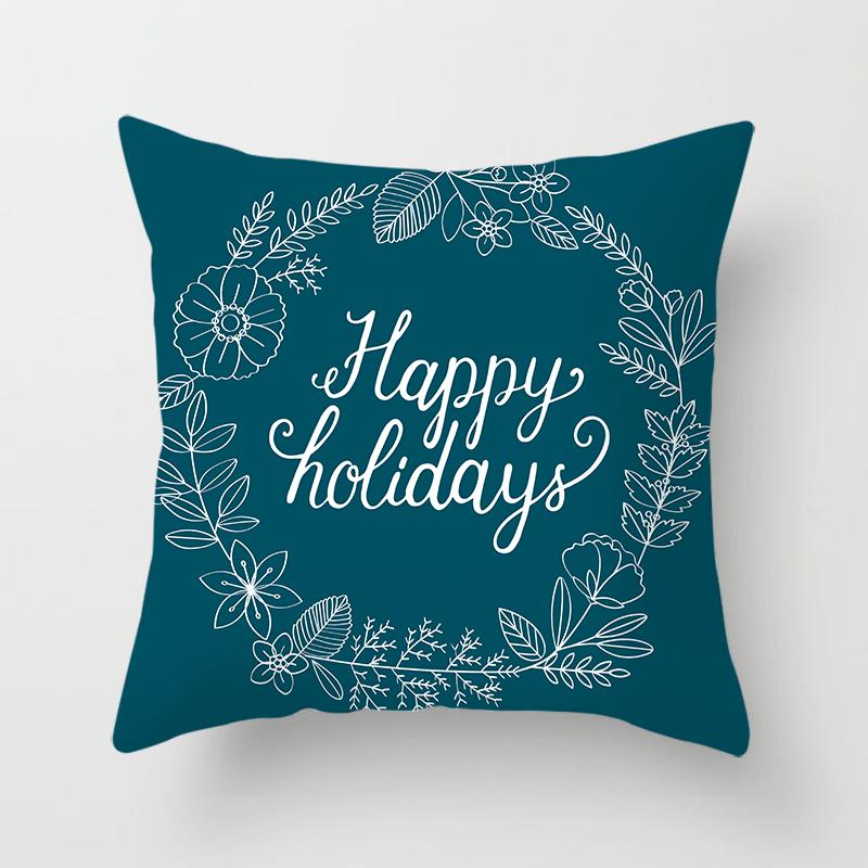 Merry Christmas Printed Pillowcase Christmas Style Cushion Cover Home Sofa Decor Throw Pillowcase