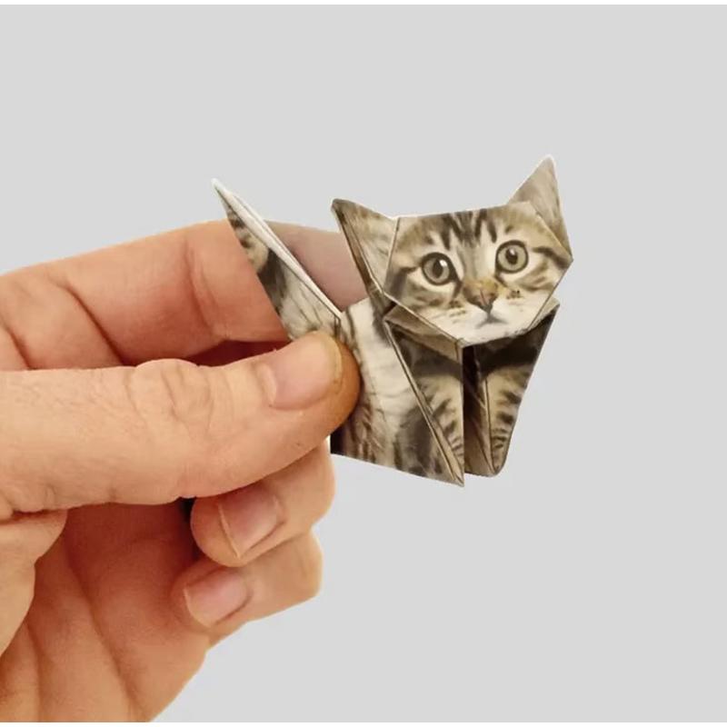 Creative DIY Paper Cats Handmade DIY Paper Cat Dog Dinosaur Folding Animal Folding Craft Paper Set for Home Decoration Gift