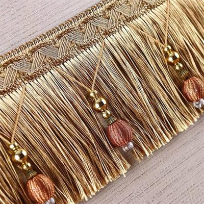 2/4/6 Meter Curtain Tassel Beaded Fringe Trimming Braid Trim Pom Pom Upholstery DIY Decor Accessories