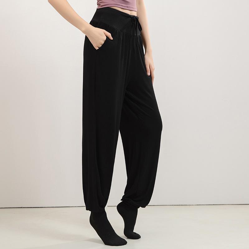 

Женские брюки-редиски из модала свободного кроя, шаровары для йоги - Большой размер, в стиле фонарика Large чёрный