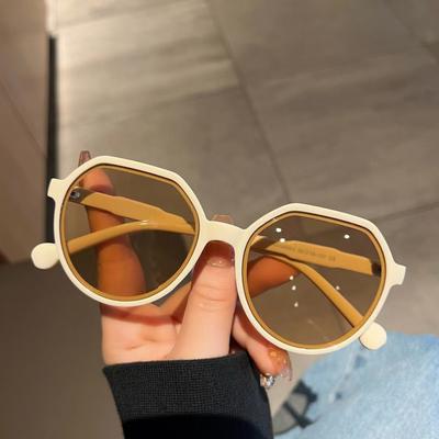 Sunglasses Women'S Tide Uv Protection Retro Street Sunglasses Advanced Big Face Thin Glasses