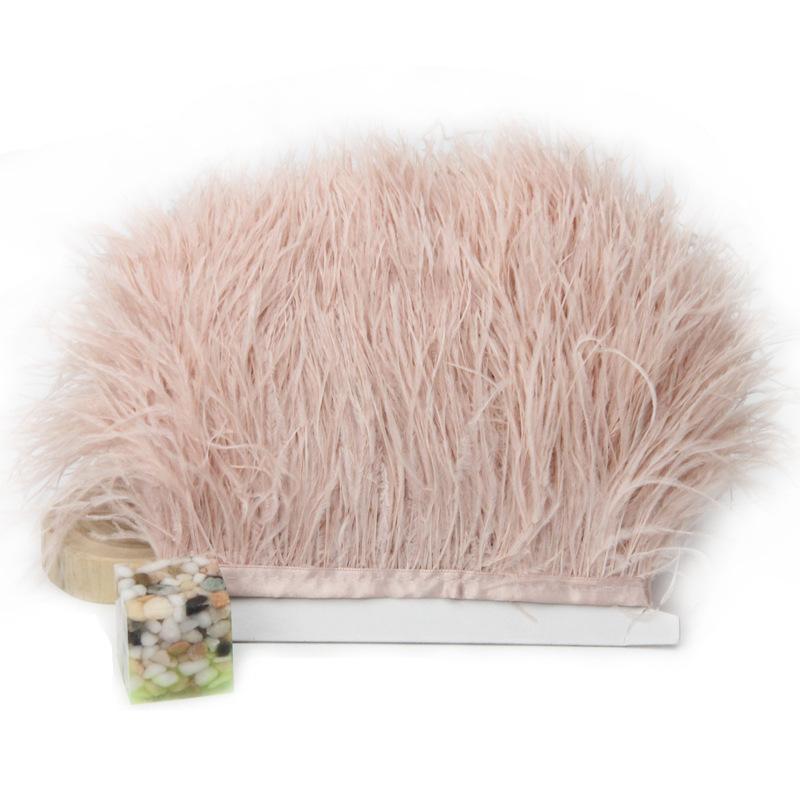Feather1 Meter Fluffy Ostrich Feather Satin Trim Cloth Sideband 8-10cm Ribbon Fringe Suitable for Skirts / Dresses / Apparel Party DIY