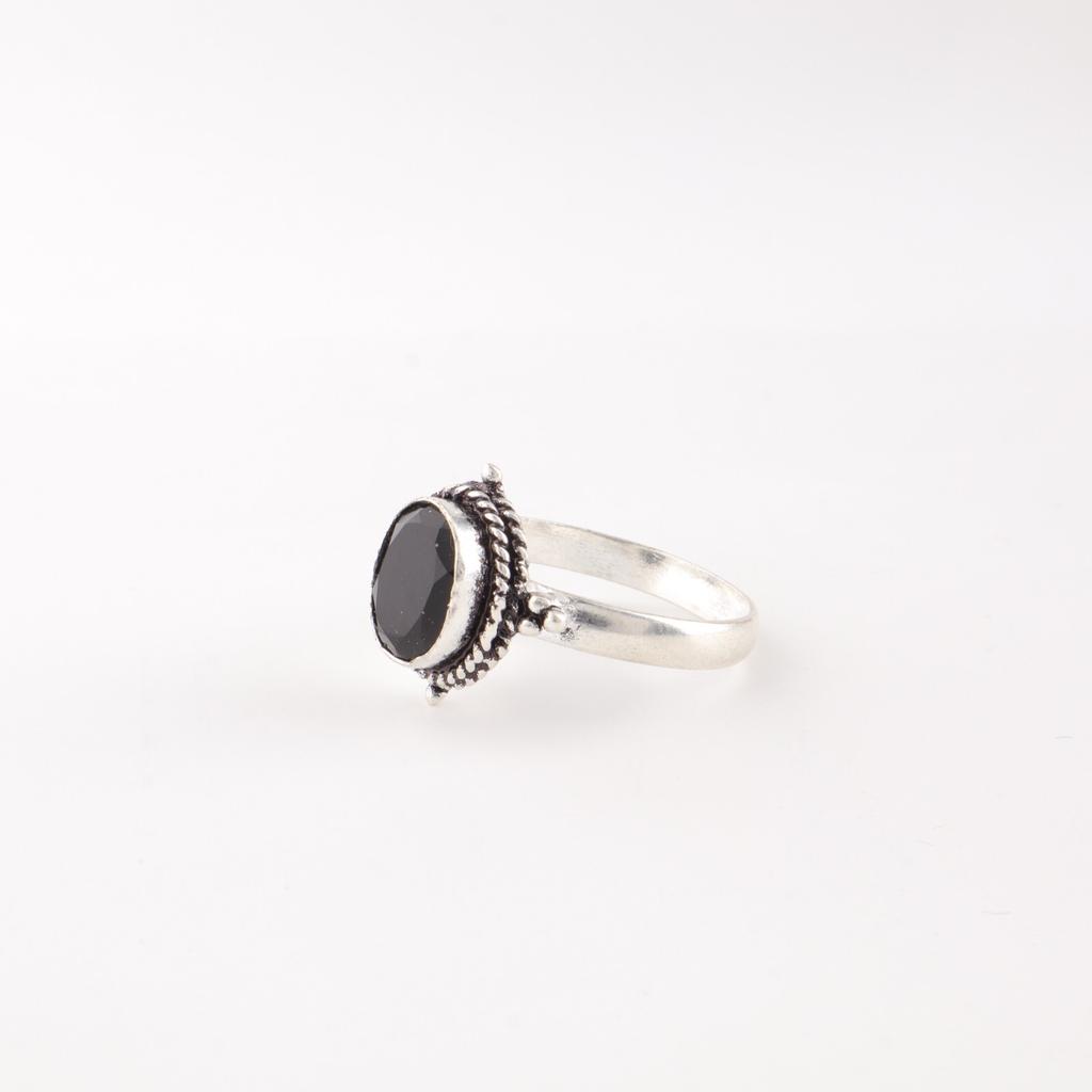 Black Onyx Gemstone 925 Sterling Silver Jewelry Handmade July Birthstone Ring RR-9-14