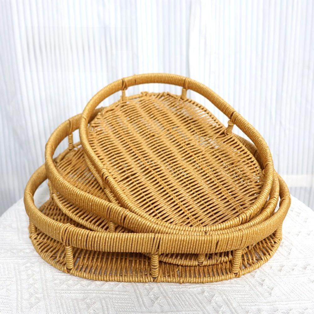 Multipurpose Storage Box Oval Bread Basket Durable Food Storage Basket Household Storage