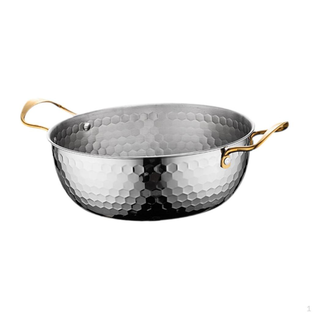 Korea Ramen Pot Instant Noodle Fast Heating Pan Dry Pots Double Ear Seafood Stainless Steel