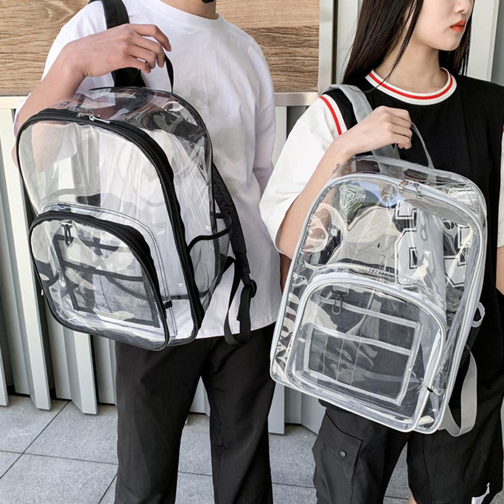 Heavy Duty Clear Backpack Large Transparent Bag for School Stadium Events Outdoor Travel Camping