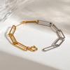 Yori Gold Silver Mix Color Block Paperclip Chain Bracelet Waterproof Stainless Steel Arrivals Popular Jewelry Wholesale