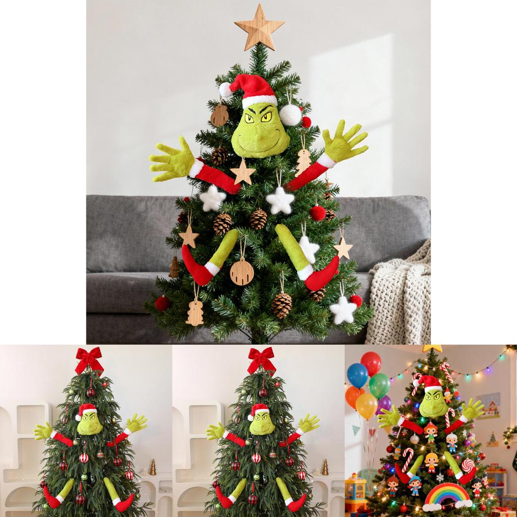 Christmas Plush Grinch Toy With Plush Material For Holiday Decor And Gift Giving