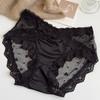 Transparent Lace Flower Panties Satin Silk Lace Mesh Briefs Lingerie French Style Briefs  Gifts