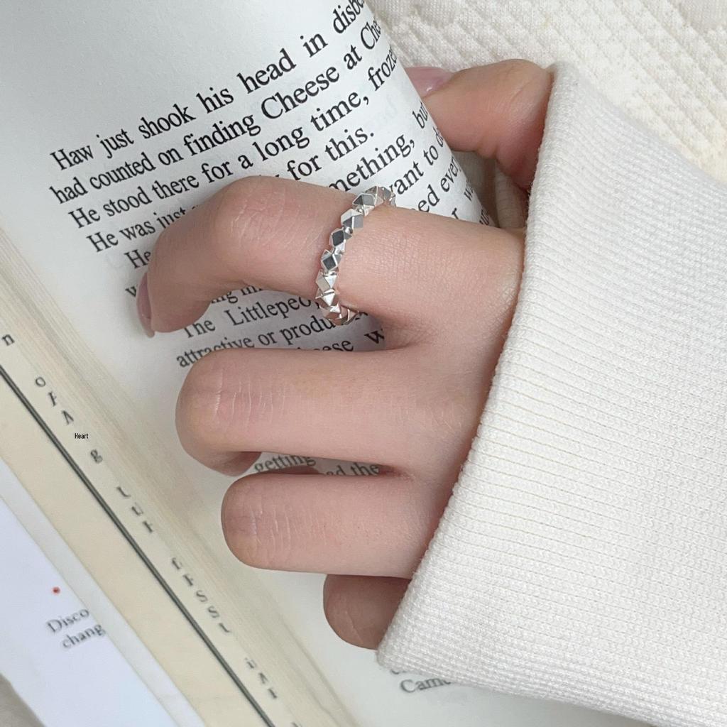 Geometric Cut Open Ring: 3D Silver Patchwork Jewelry