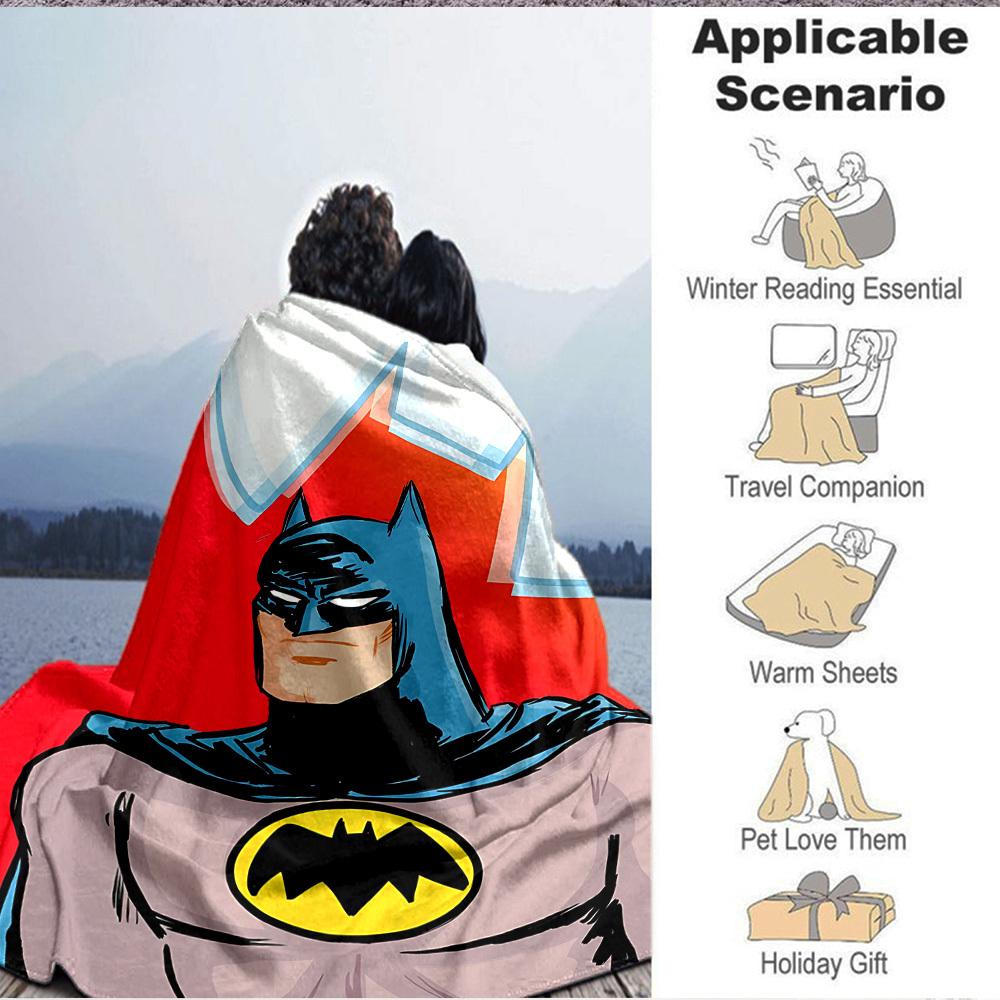 1 Stück Batman, Superhelden-Decke Leichte Flanell-Kuscheldecke für Sofa, Bett, Reise, Wohnzimmer, Büro, Couch, Stuhl und Bett