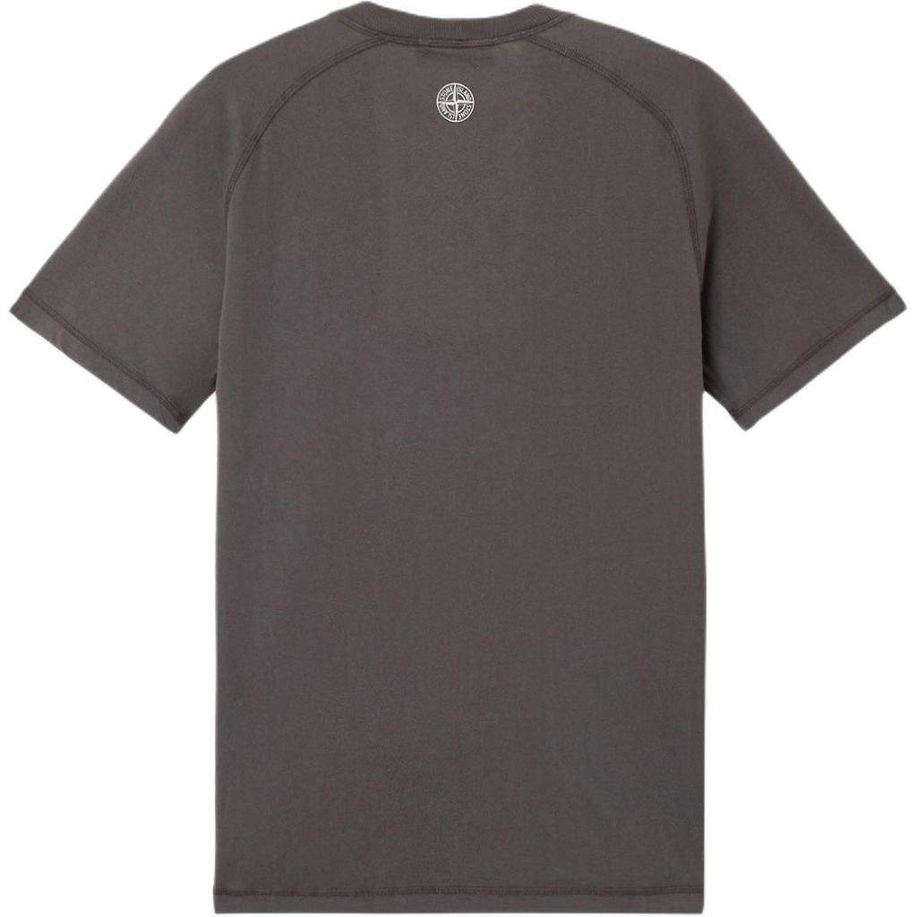 Stone Island Classic Logo Print Slim Fit Raglan Short Sleeve T-Shirt Men Tops Charcoal K1S152100020S0081-V0065
