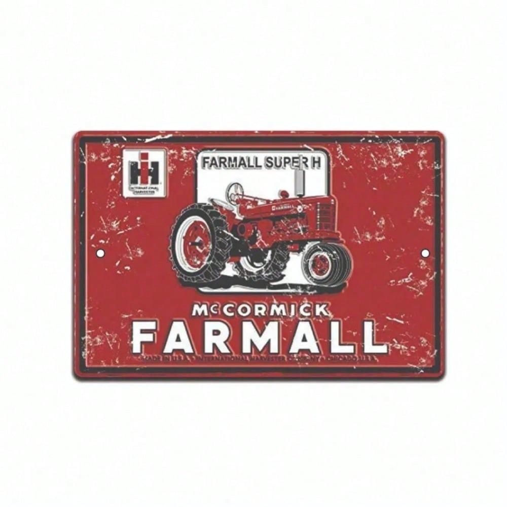 IH Farmall Vintage Tin Sign  USA Tractor Metal Wall Decor for Home Garage Farmhouse 20x30cm（7.8x11.8inch）