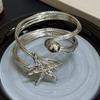 Rhinestone Starfish Cuff Bracelets Irregular Crystal Starfish Bangles  Arm Accessories