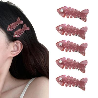 Y2K Rosa Kleiner Fisch Stachel Süße Süßigkeitenfarbe Lustige Clips Design Sinn Pony Seitenclip Neues Haar Zubehör Neu