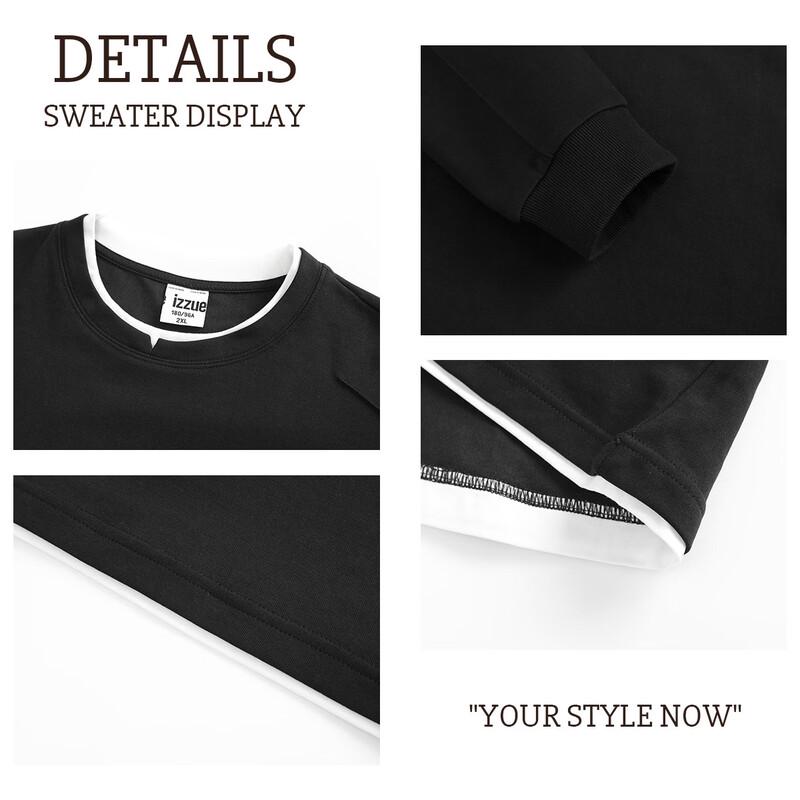 Izzue Faux Layered Crewneck Long Sleeve Top